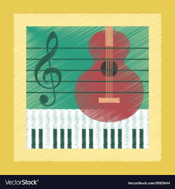 Flat shading style icon music lesson vector image