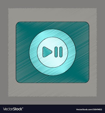 Flat shading style icon music player vector image