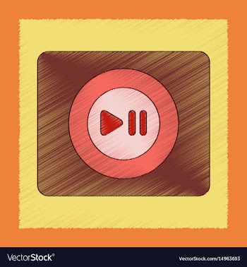 Flat shading style icon music player vector image
