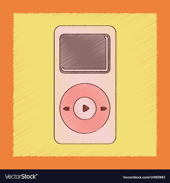 Flat shading style icon music player vector image