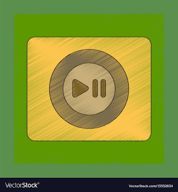 Flat shading style icon music player vector image