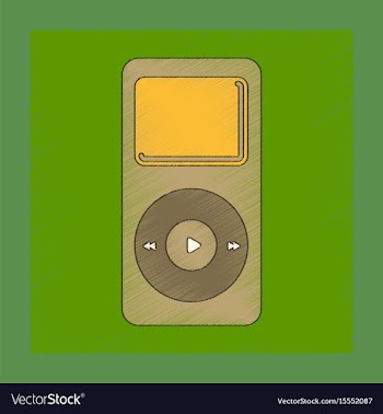 Flat shading style icon music player vector image
