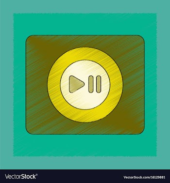 Flat shading style icon music player vector image