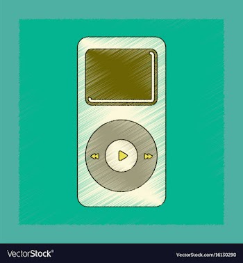 Flat shading style icon music player vector image