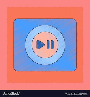 Flat shading style icon music player vector image