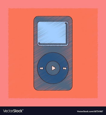 Flat shading style icon music player vector image