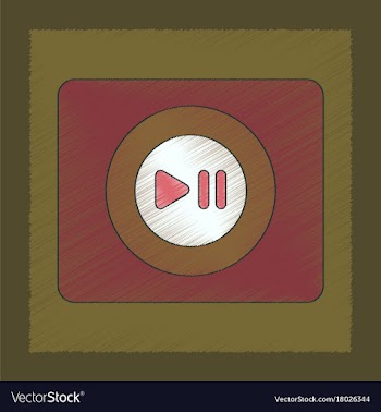 Flat shading style icon music player vector image