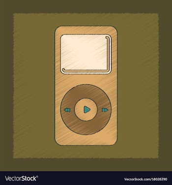 Flat shading style icon music player vector image