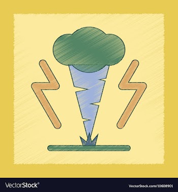 Flat shading style icon natural disaster tornado vector image