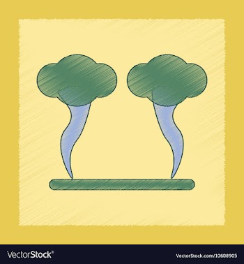 Flat shading style icon natural disaster tornado vector image