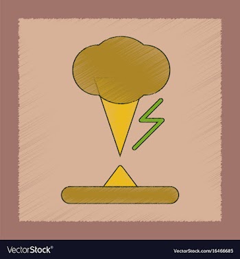 Flat shading style icon natural disaster tornado vector image