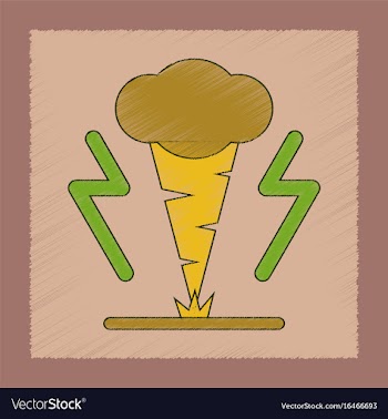 Flat shading style icon natural disaster tornado vector image