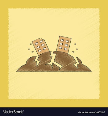 Flat shading style icon natural disaster vector image