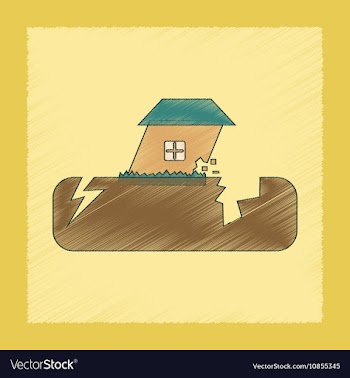 Flat shading style icon natural disaster vector image