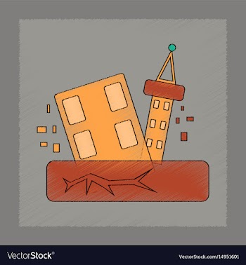 Flat shading style icon natural disaster vector image