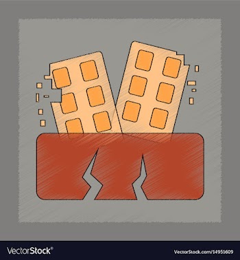 Flat shading style icon natural disaster vector image