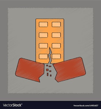 Flat shading style icon natural disaster vector image