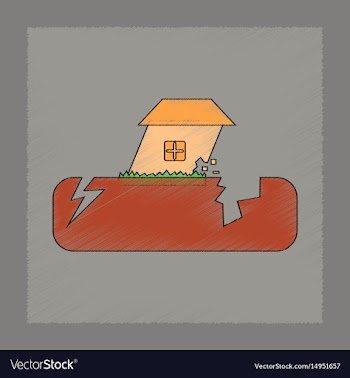 Flat shading style icon natural disaster vector image