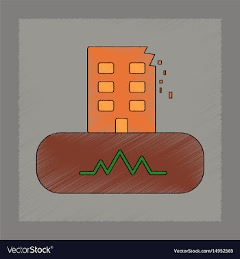 Flat shading style icon natural disaster vector image