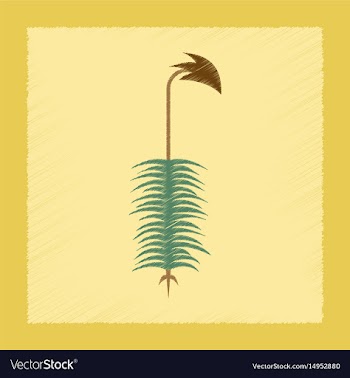 Flat shading style icon nature plant polytrichum vector image