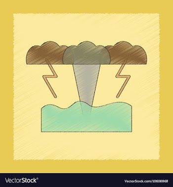 Flat shading style icon nature tsunami vector image