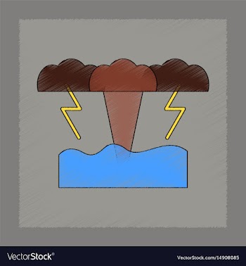 Flat shading style icon nature tsunami vector image