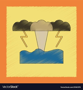 Flat shading style icon nature tsunami vector image
