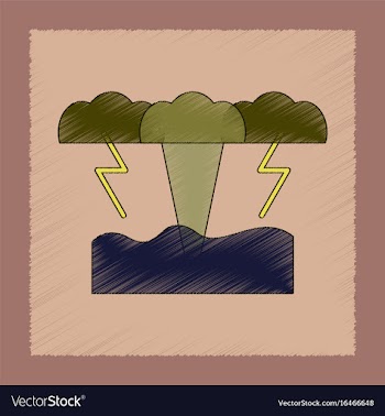 Flat shading style icon nature tsunami vector image