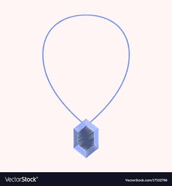 Flat shading style icon necklace with precious vector image