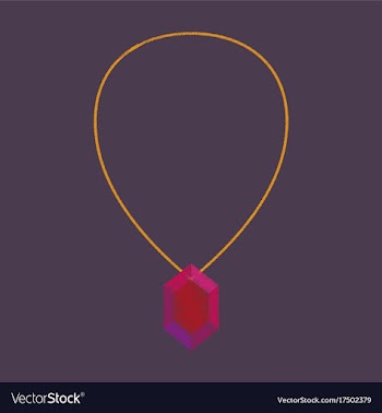 Flat shading style icon necklace with precious vector image
