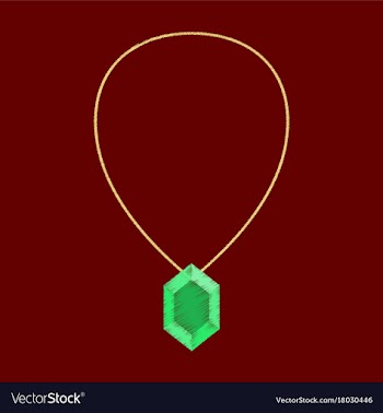 Flat shading style icon necklace with precious vector image