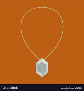 Flat shading style icon necklace with precious vector image
