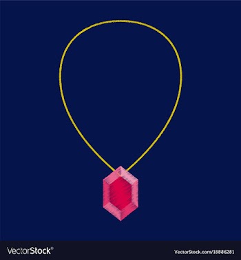 Flat shading style icon necklace with precious vector image