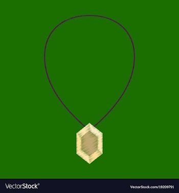 Flat shading style icon necklace with precious vector image