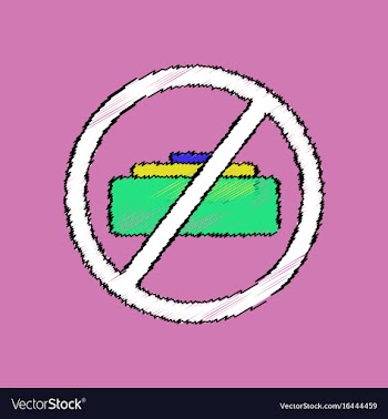 Flat shading style icon no mine sign vector image