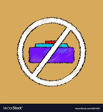 Flat shading style icon no mine sign vector image
