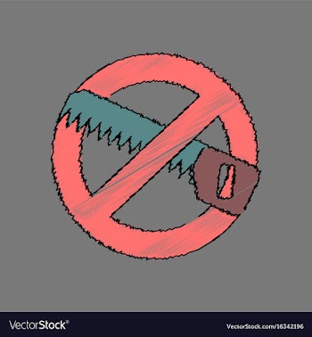 Flat shading style icon no saws vector image