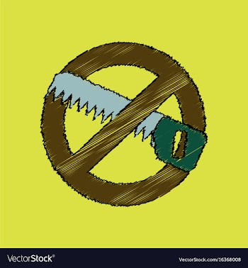 Flat shading style icon no saws vector image