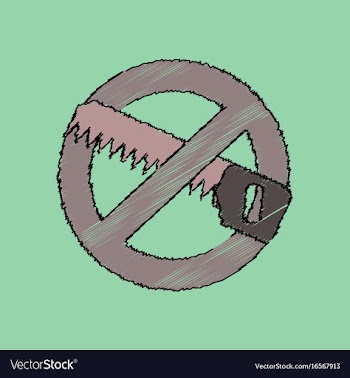 Flat shading style icon no saws vector image