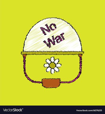 Flat shading style icon no war military helmet vector image