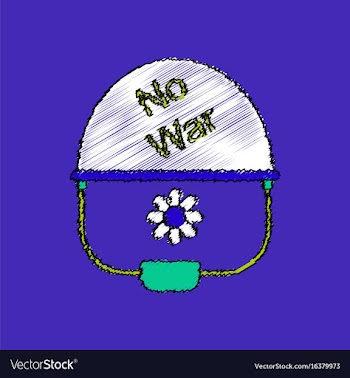 Flat shading style icon no war military helmet vector image