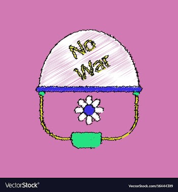Flat shading style icon no war military helmet vector image
