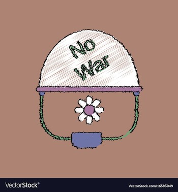 Flat shading style icon no war military helmet vector image