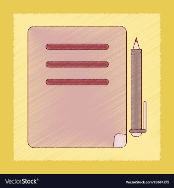 Flat shading style icon notebook and pen vector image