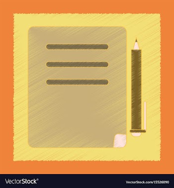 Flat shading style icon notebook and pen vector image