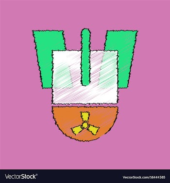 Flat shading style icon nuclear bomb vector image