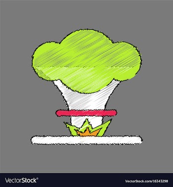 Flat shading style icon nuclear explosion vector image