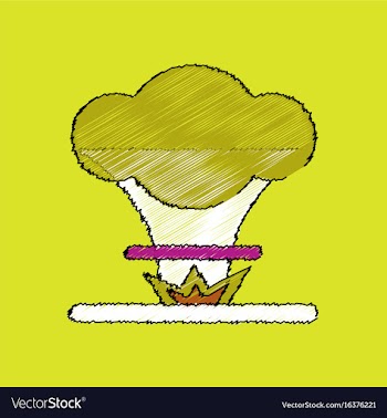 Flat shading style icon nuclear explosion vector image