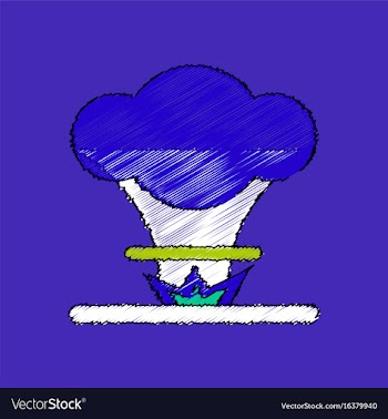 Flat shading style icon nuclear explosion vector image