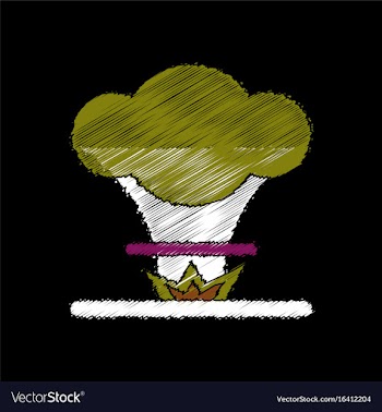 Flat shading style icon nuclear explosion vector image